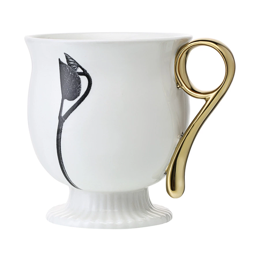 Чайная пара Liberty Jones Herbaria #2, 150 мл, фарфор, черно-белая