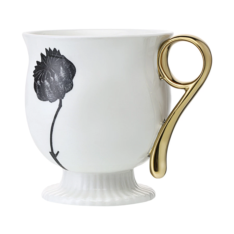 Чайная пара Liberty Jones Herbaria #3, 150 мл, фарфор, черно-белая