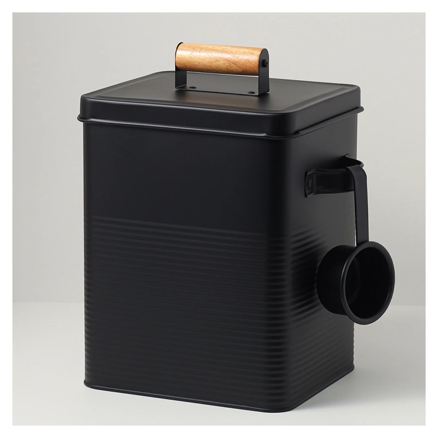 Банка для хранения универсальная Irmel, 6,2 л, с ложкой, графит