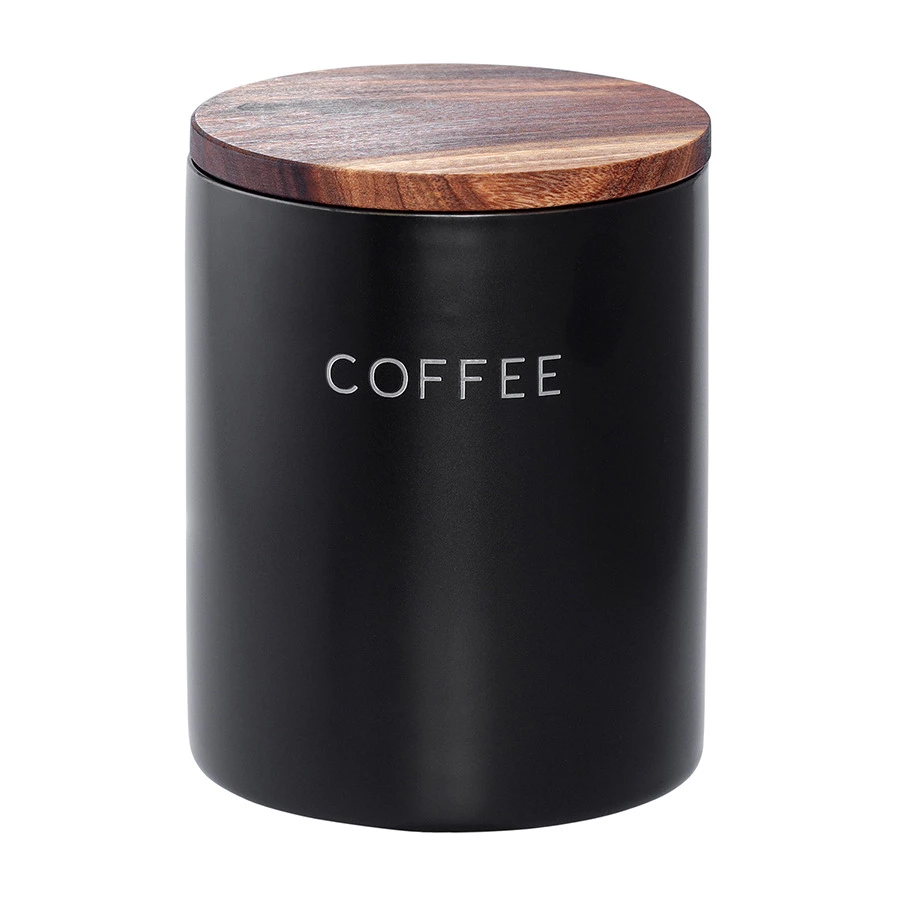 Банка керамическая для хранения кофе, 650 мл, черная