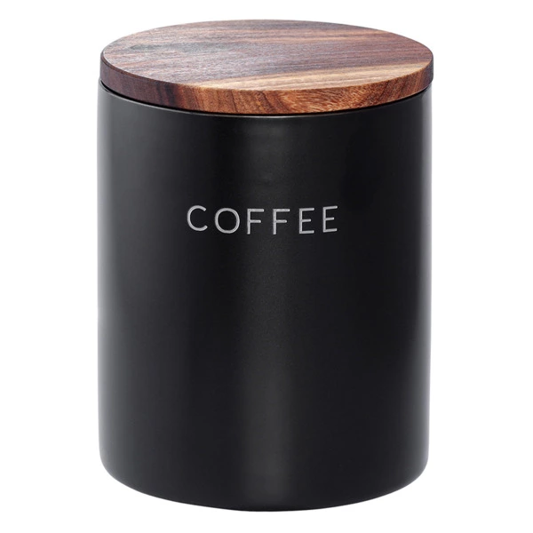 Банка керамическая для хранения кофе, 650 мл, черная