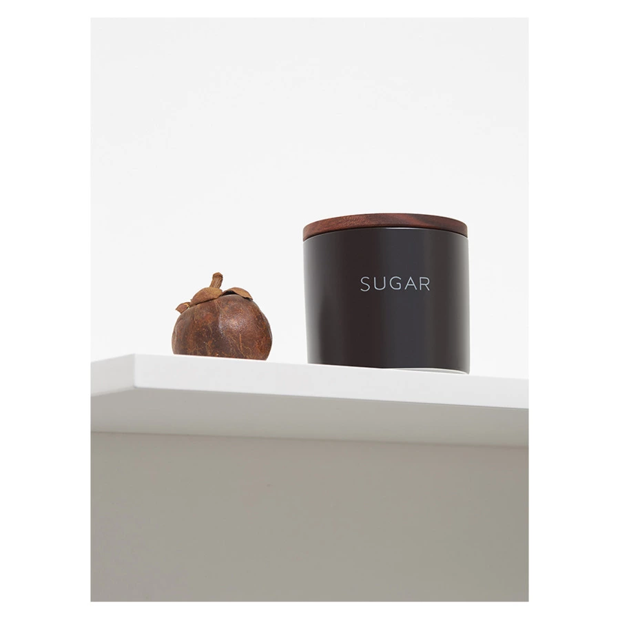 Банка керамическая для хранения сахара, 400 мл, черная