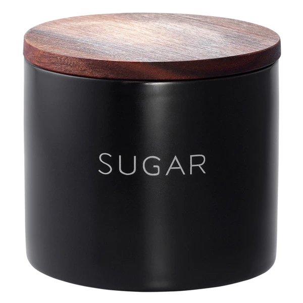 Банка керамическая для хранения сахара, 400 мл, черная