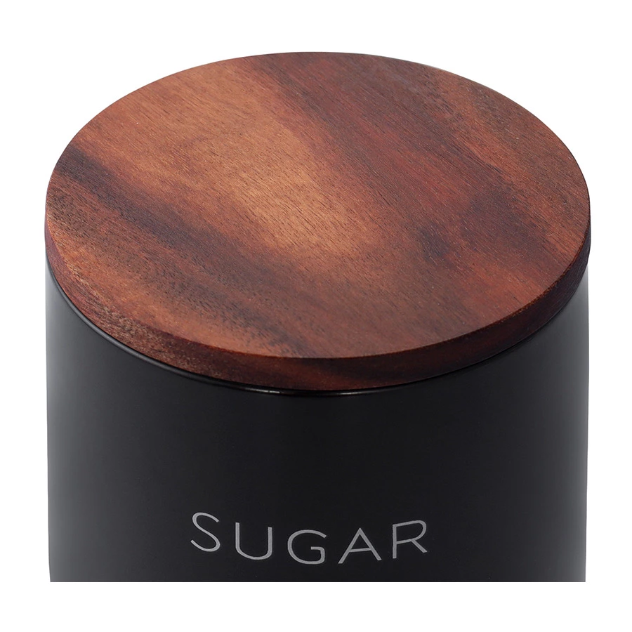 Банка керамическая для хранения сахара, 400 мл, черная