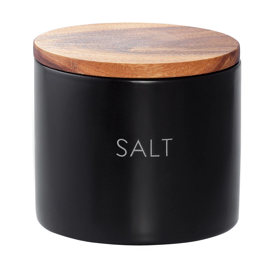 Банка керамическая для хранения соли, 400 мл, черная