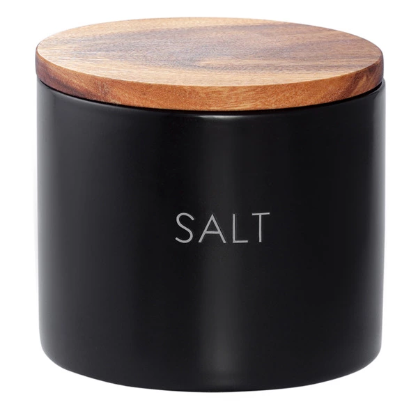 Банка керамическая для хранения соли, 400 мл, черная