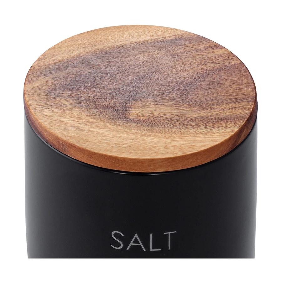 Банка керамическая для хранения соли, 400 мл, черная