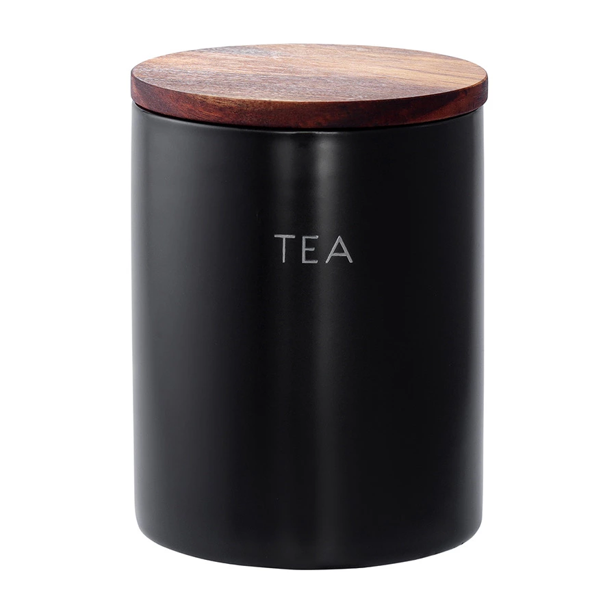 Банка керамическая для хранения чая, 650 мл, черная
