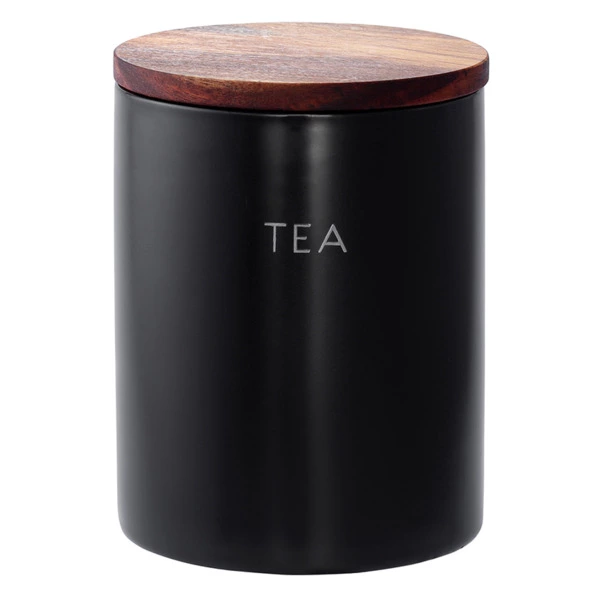 Банка керамическая для хранения чая, 650 мл, черная