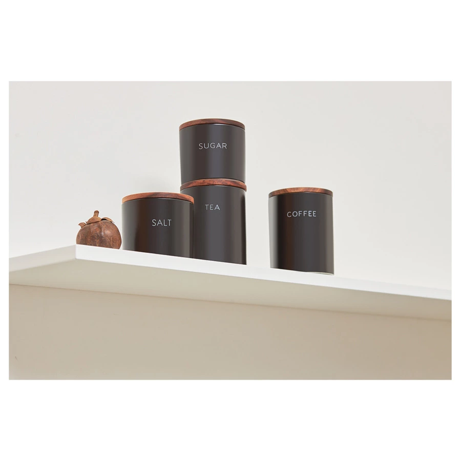 Банка керамическая для хранения чая, 650 мл, черная