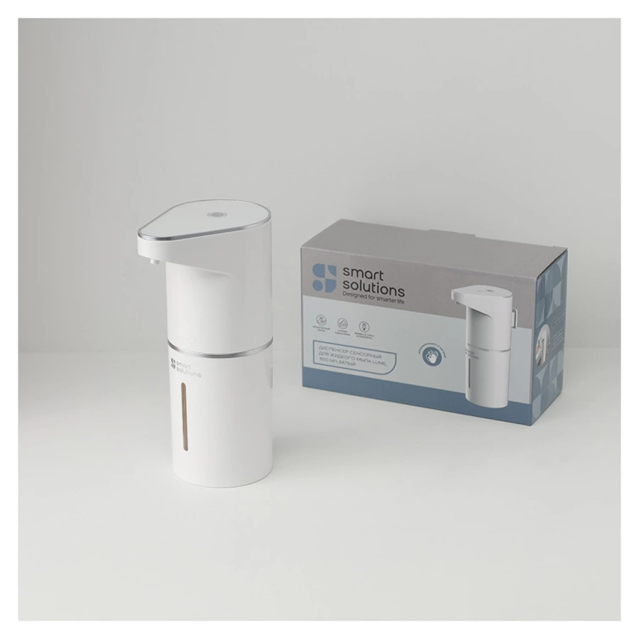 Диспенсер сенсорный для жидкого мыла Smart Solutions Lume, 350 мл, белый, пластик