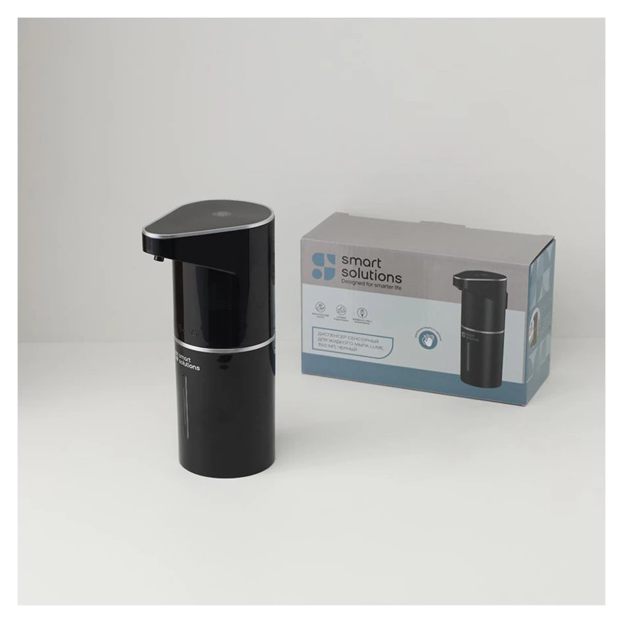 Диспенсер сенсорный для жидкого мыла Smart Solutions Lume, 350 мл, черный, пластик