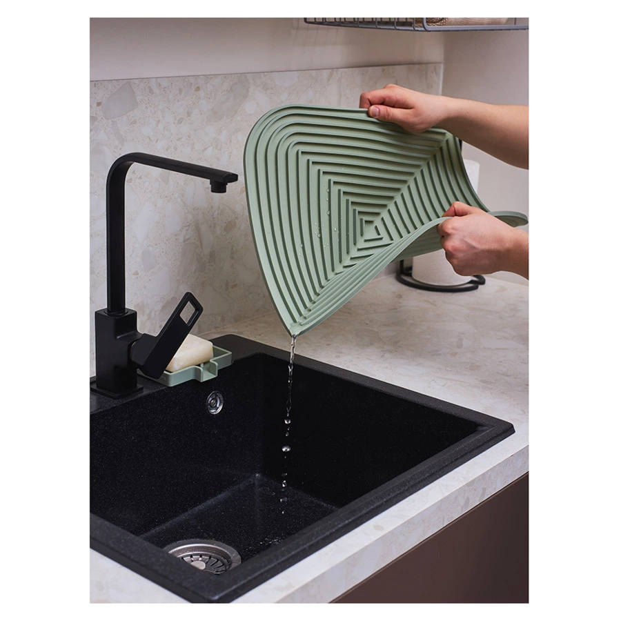 Коврик для сушки посуды Smart Solutions Dry Flex, 34,6х44,6 см, шалфей, силикон