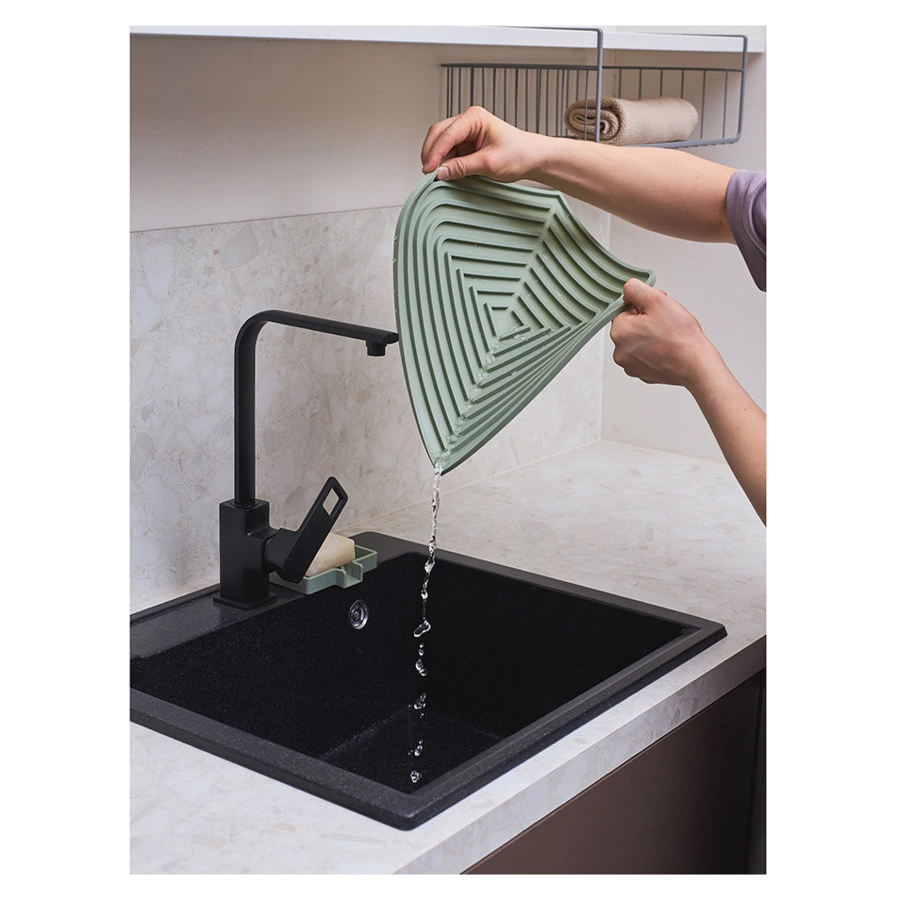 Коврик для сушки посуды Smart Solutions Dry Flex, 34,6х44,6 см, шалфей, силикон