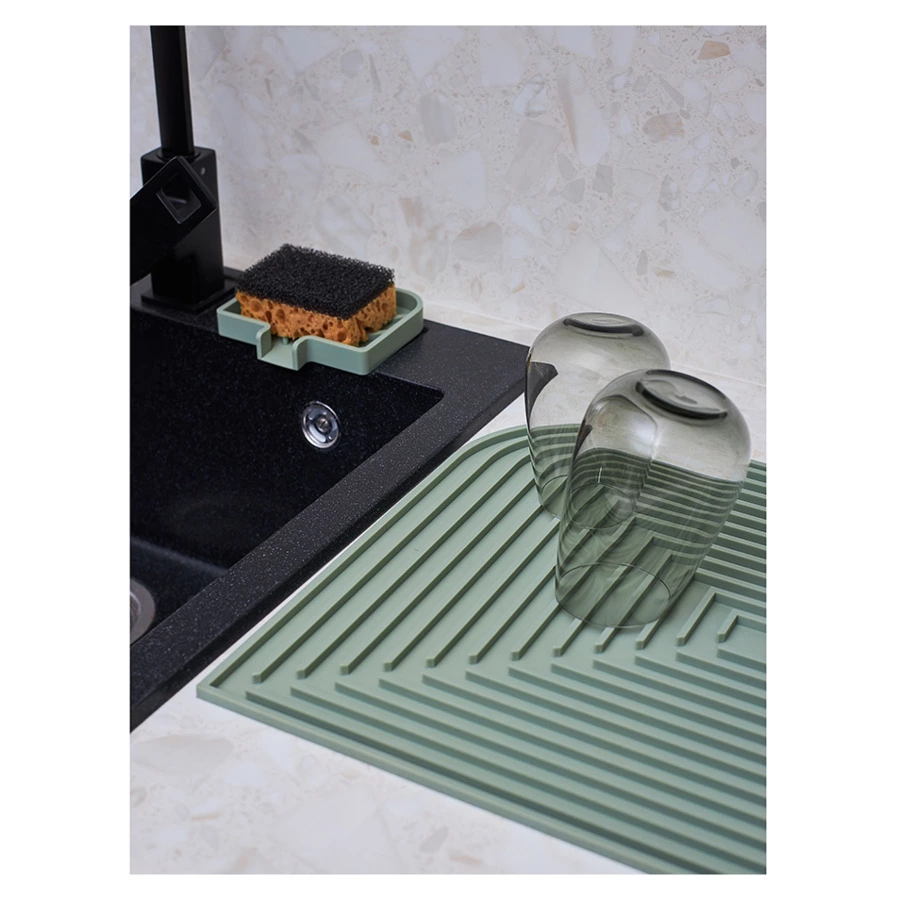 Коврик для сушки посуды Smart Solutions Dry Flex, 34,6х44,6 см, шалфей, силикон