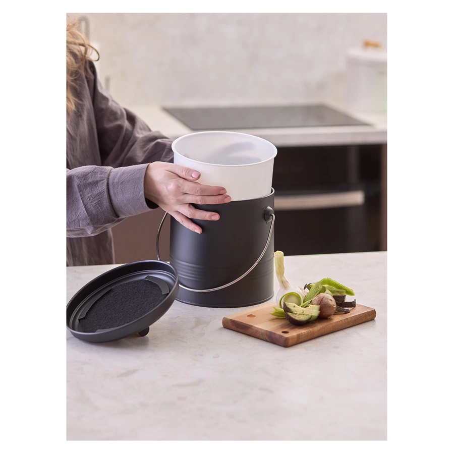 Контейнер для пищевых отходов с фильтром Smart Solutions Irmel, 3,5 л, графит