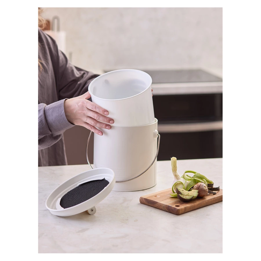 Контейнер для пищевых отходов с фильтром Smart Solutions Irmel, 3,5 л, молочный