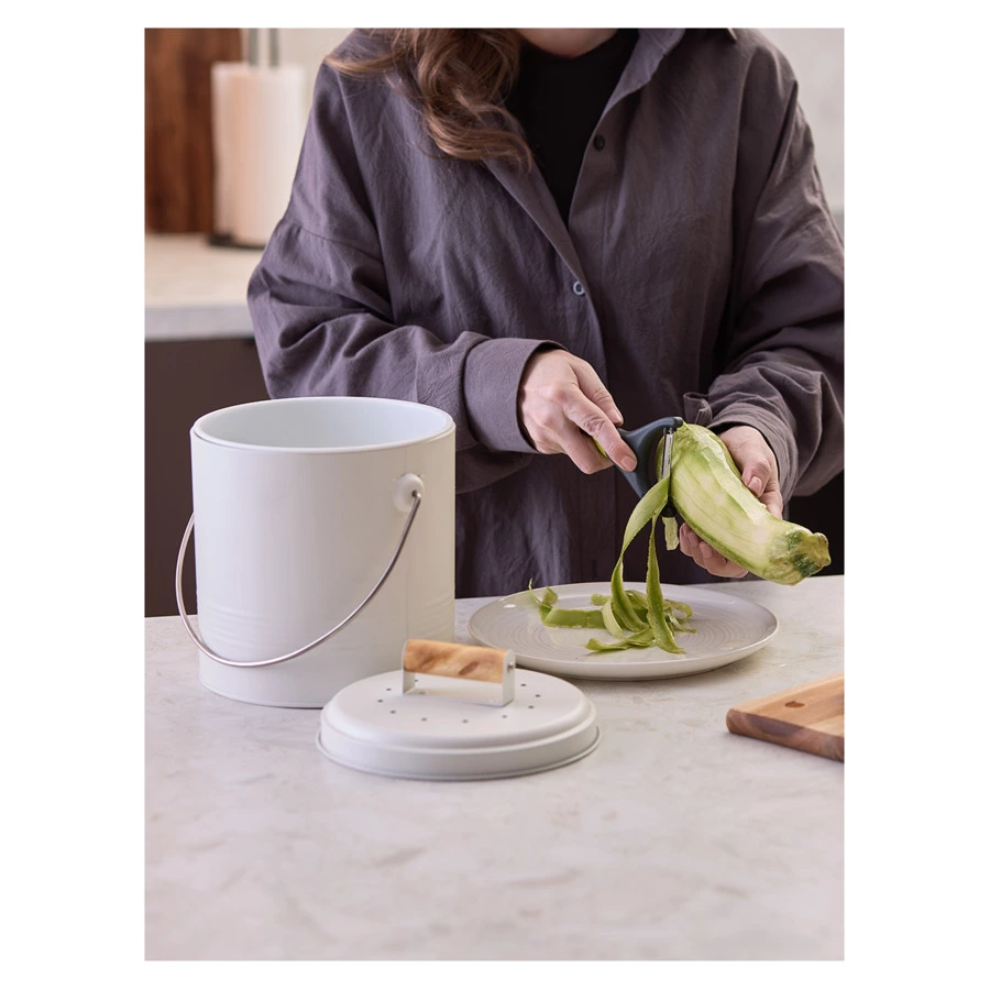 Контейнер для пищевых отходов с фильтром Smart Solutions Irmel, 3,5 л, молочный