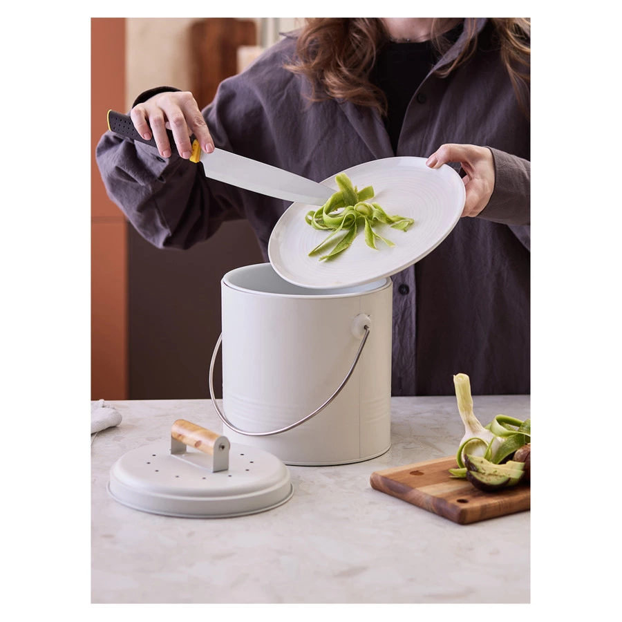 Контейнер для пищевых отходов с фильтром Smart Solutions Irmel, 3,5 л, молочный