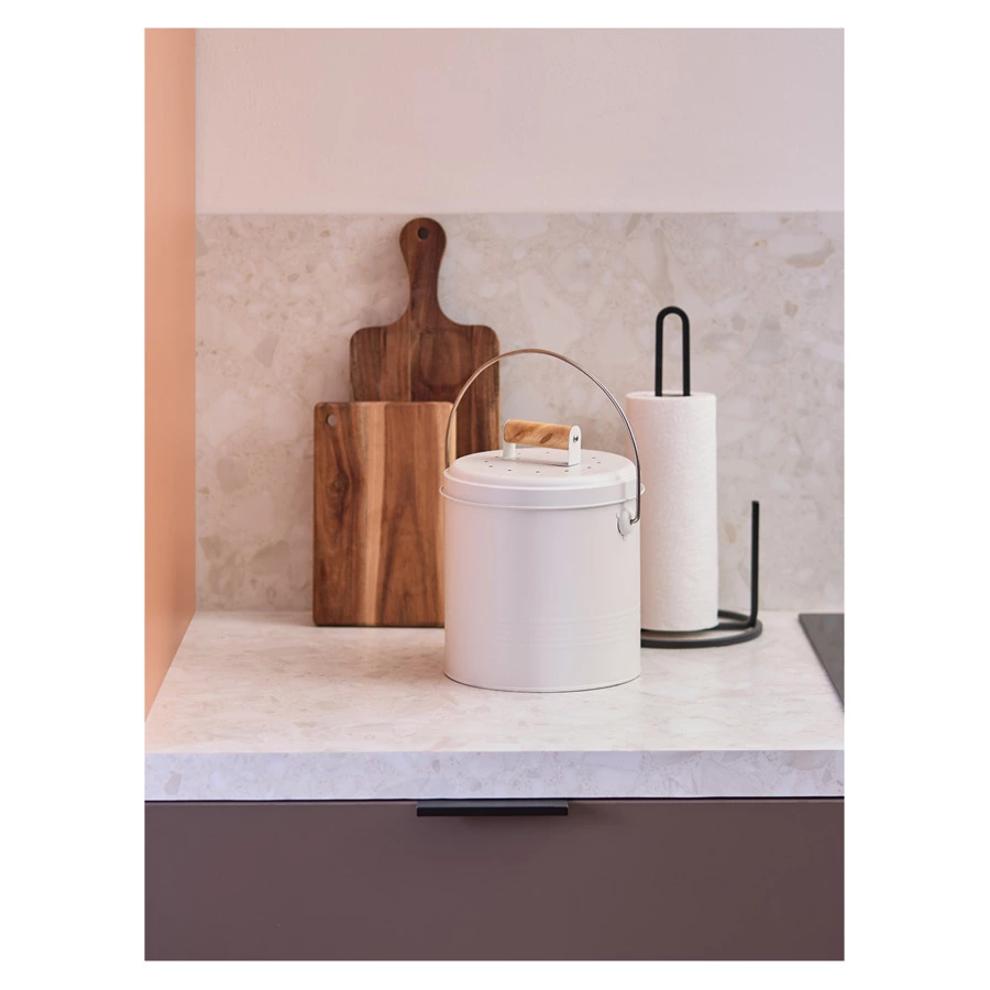 Контейнер для пищевых отходов с фильтром Smart Solutions Irmel, 3,5 л, молочный