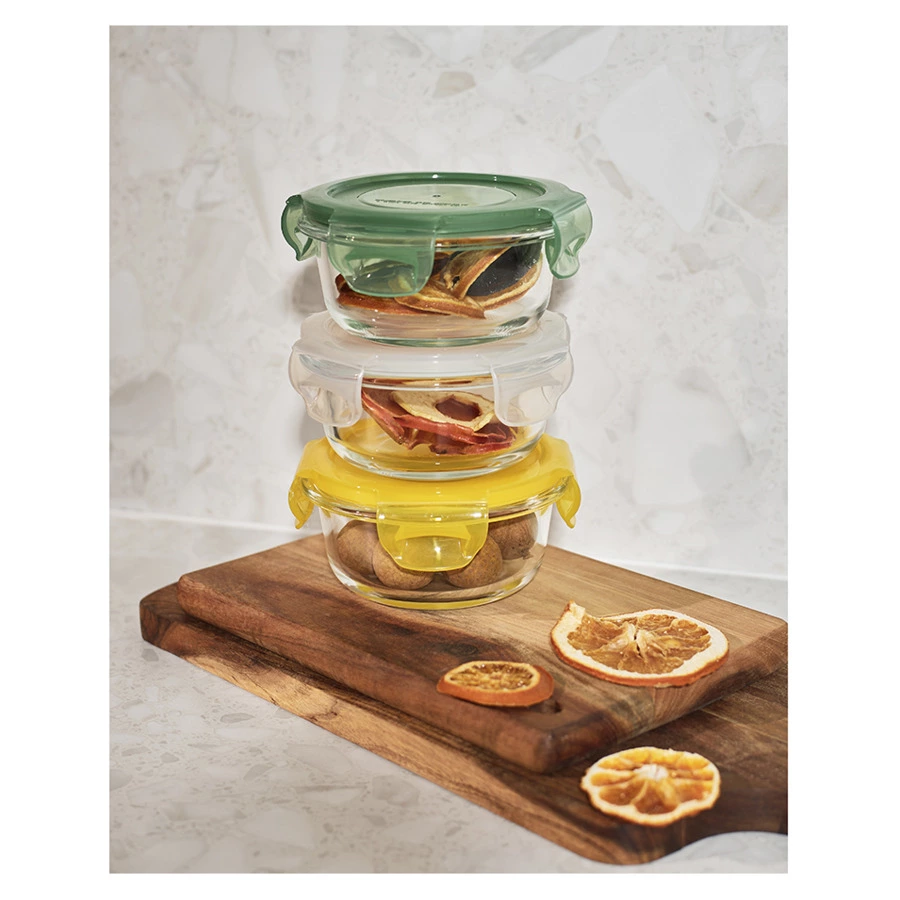 Набор контейнеров для запекания и хранения круглые с крышками на защелках Smart Solutions, 3 шт.