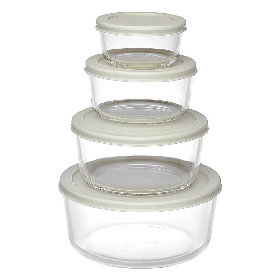 Набор контейнеров для запекания и хранения круглые с крышками Smart Solutions, 4 шт, серые