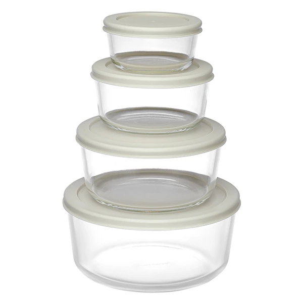 Набор контейнеров для запекания и хранения круглые с крышками Smart Solutions, 4 шт, серые