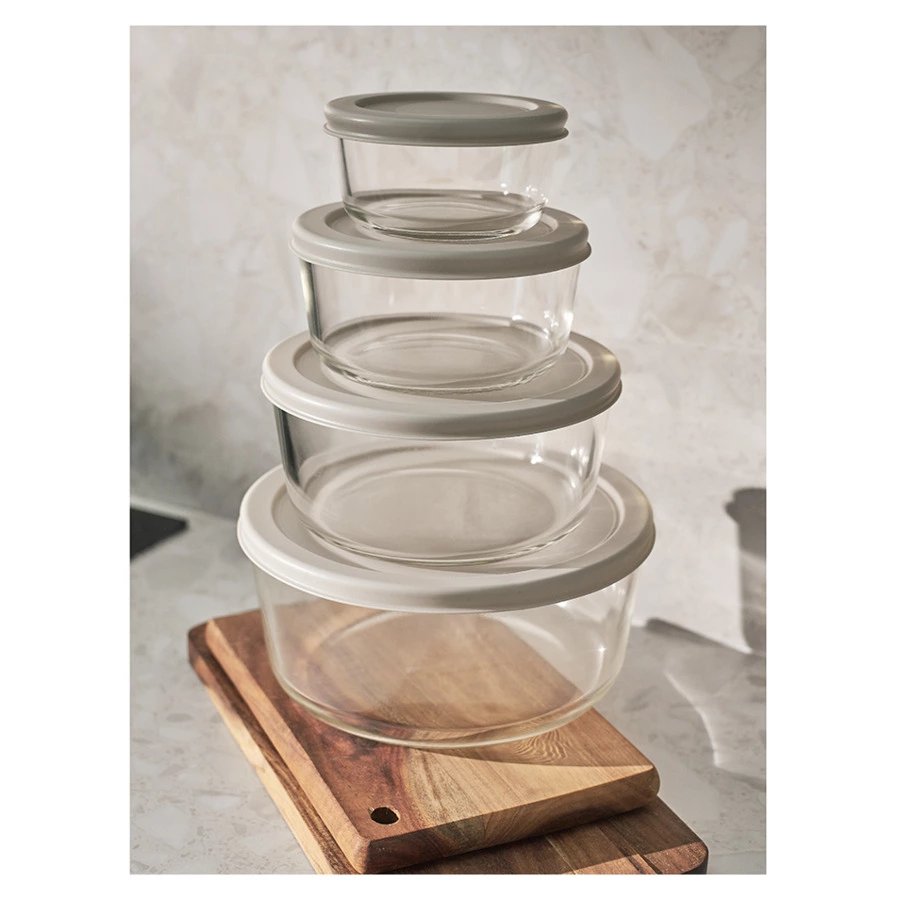 Набор контейнеров для запекания и хранения круглые с крышками Smart Solutions, 4 шт, серые