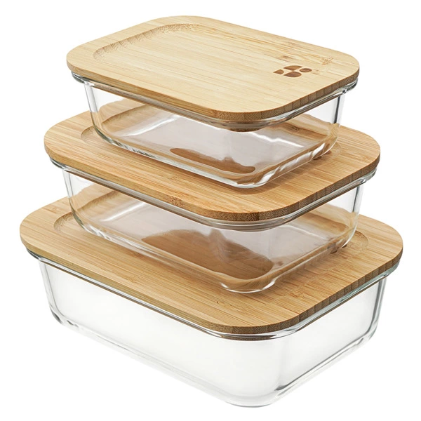 Набор 3-х контейнеров для запекания и хранения прямоугольных Smart Solutions Eco Store с крышками из