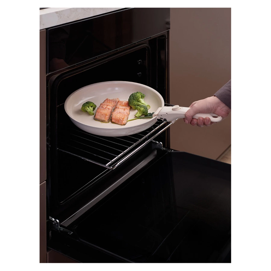 Набор посуды для приготовления со съемной ручкой Smart Ceramic, 7 предметов, цвета топленого молока