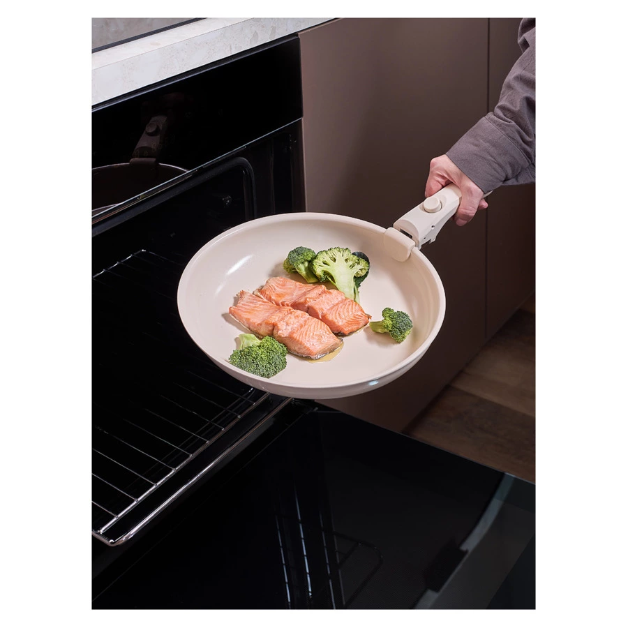 Набор посуды для приготовления со съемной ручкой Smart Ceramic, 7 предметов, цвета топленого молока