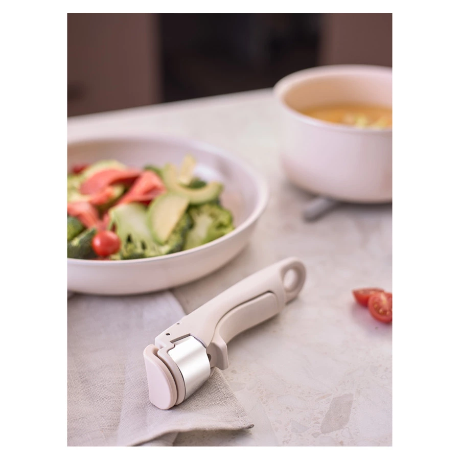 Набор посуды для приготовления со съемной ручкой Smart Ceramic, 7 предметов, цвета топленого молока