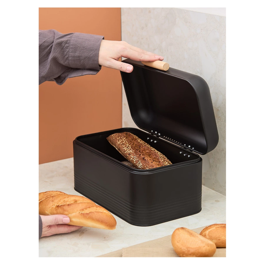 Хлебница Smart Solutions Irmel 30х20х16 см, графит, сталь