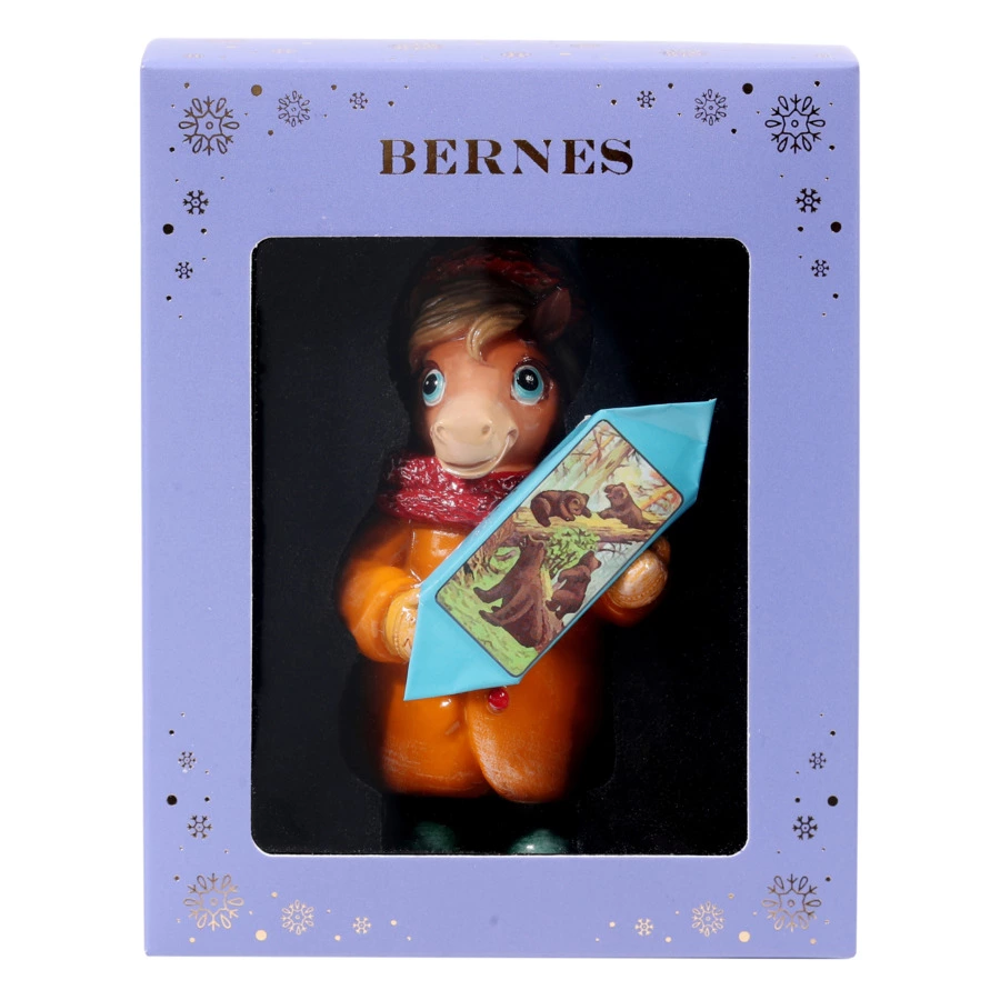 Игрушка елочная Bernes Лошадка Адри, кальцитовый алебастр, п/к