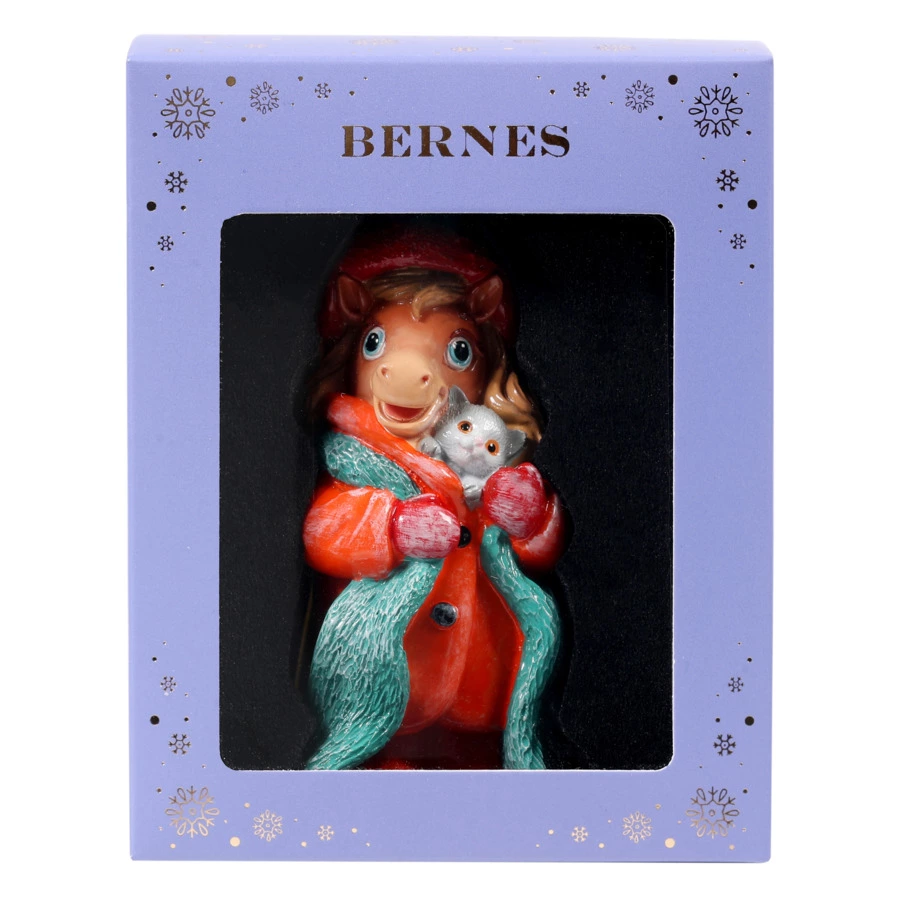 Игрушка елочная Bernes Лошадка Лима, кальцитовый алебастр, п/к