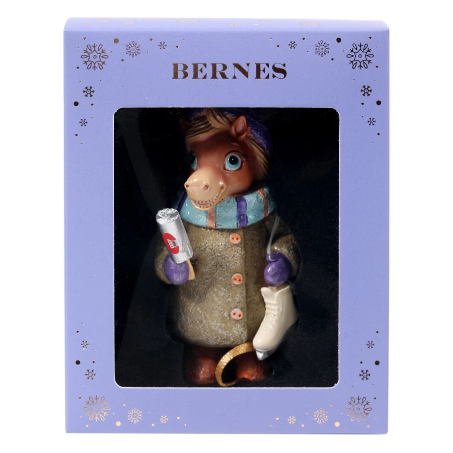 Игрушка елочная Bernes Лошадка Сандра, кальцитовый алебастр, п/к