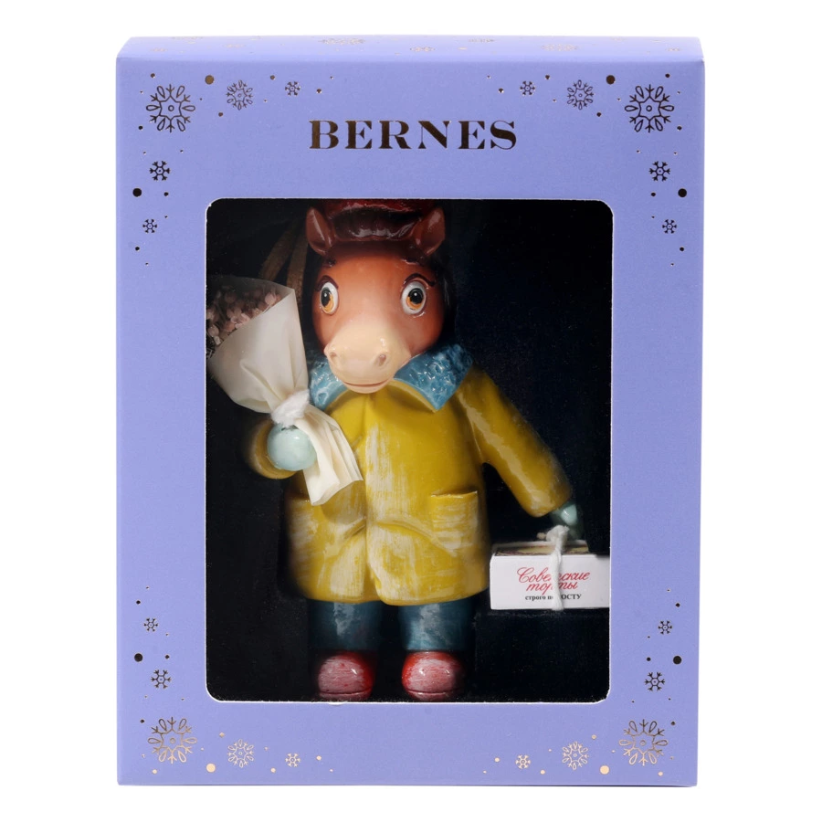 Игрушка елочная Bernes Лошадка  Марсель, кальцитовый алебастр, п/к