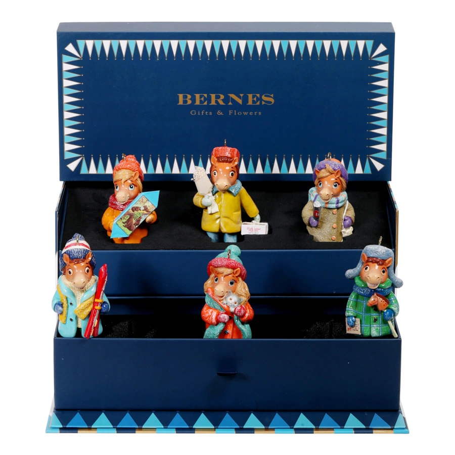 Набор Новогодние Лошадки Bernes Эпизод 4, кальцитовый алебастр, п/к