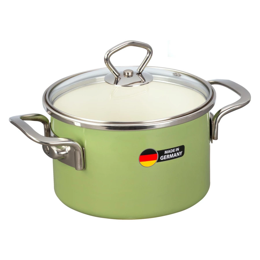 Кастрюля с крышкой Maisingers 1,9 л, сталь эмалированная, зеленый