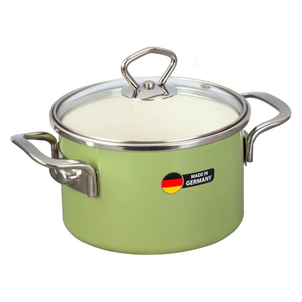 Кастрюля с крышкой Maisingers 1,9 л, сталь эмалированная, зеленый