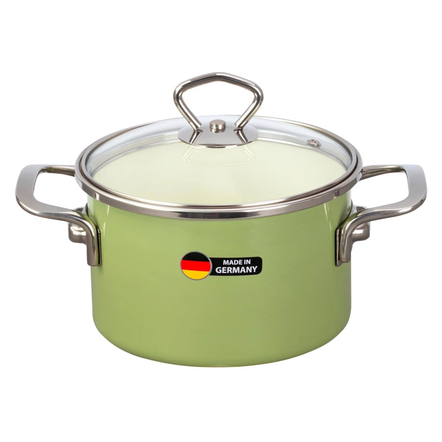 Кастрюля с крышкой Maisingers 1,9 л, сталь эмалированная, зеленый