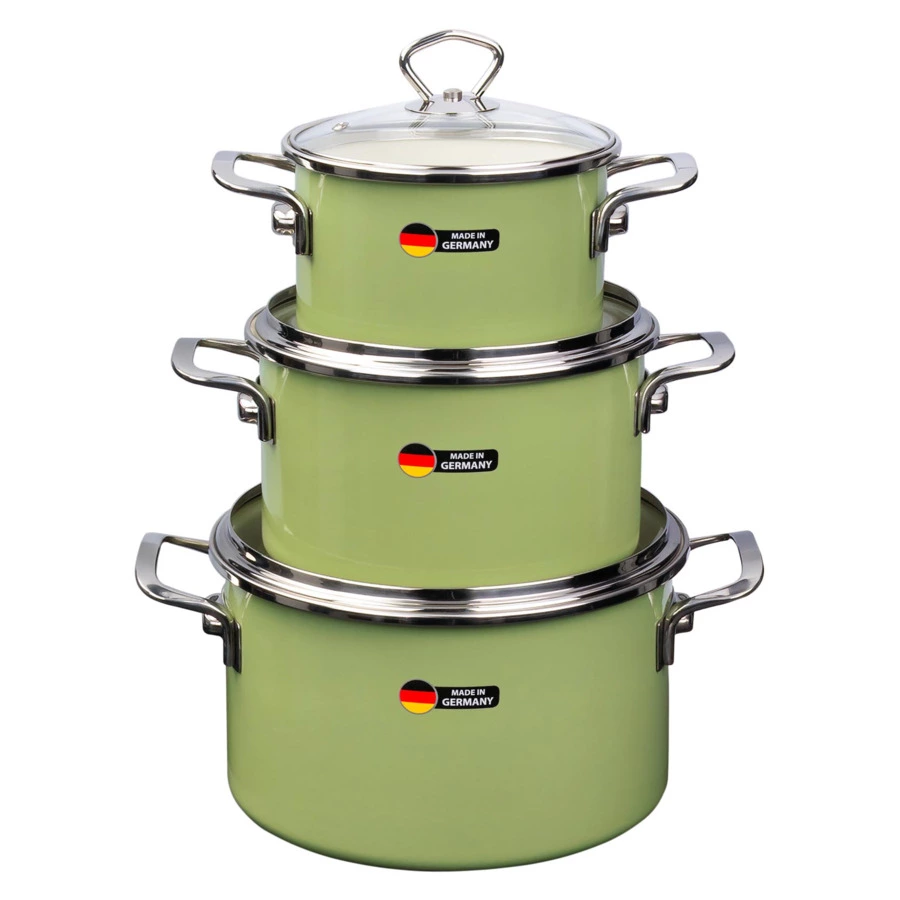 Кастрюля с крышкой Maisingers 1,9 л, сталь эмалированная, зеленый