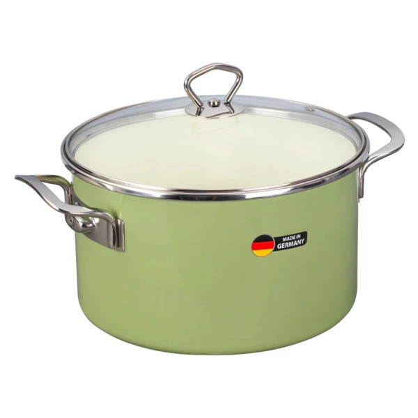 Кастрюля с крышкой Maisingers 6,1 л, сталь эмалированная, зеленая