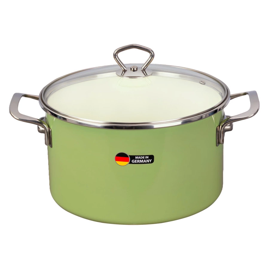 Кастрюля с крышкой Maisingers 6,1 л, сталь эмалированная, зеленая