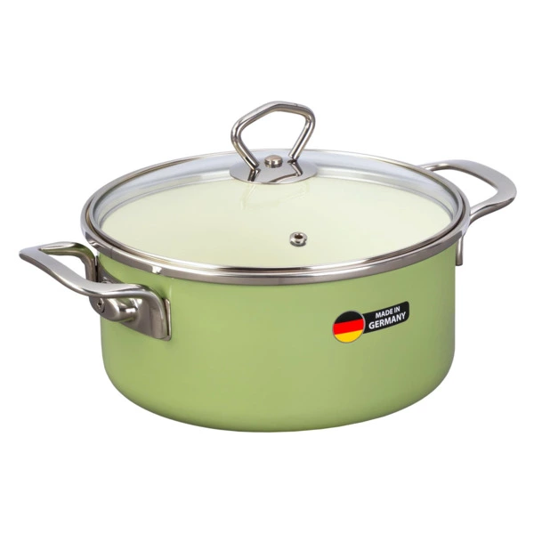 Кастрюля с крышкой Maisingers 2,8 л, сталь эмалированная, зеленая