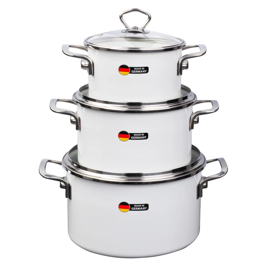 Кастрюля с крышкой Maisingers 1,9 л, сталь эмалированная, белая