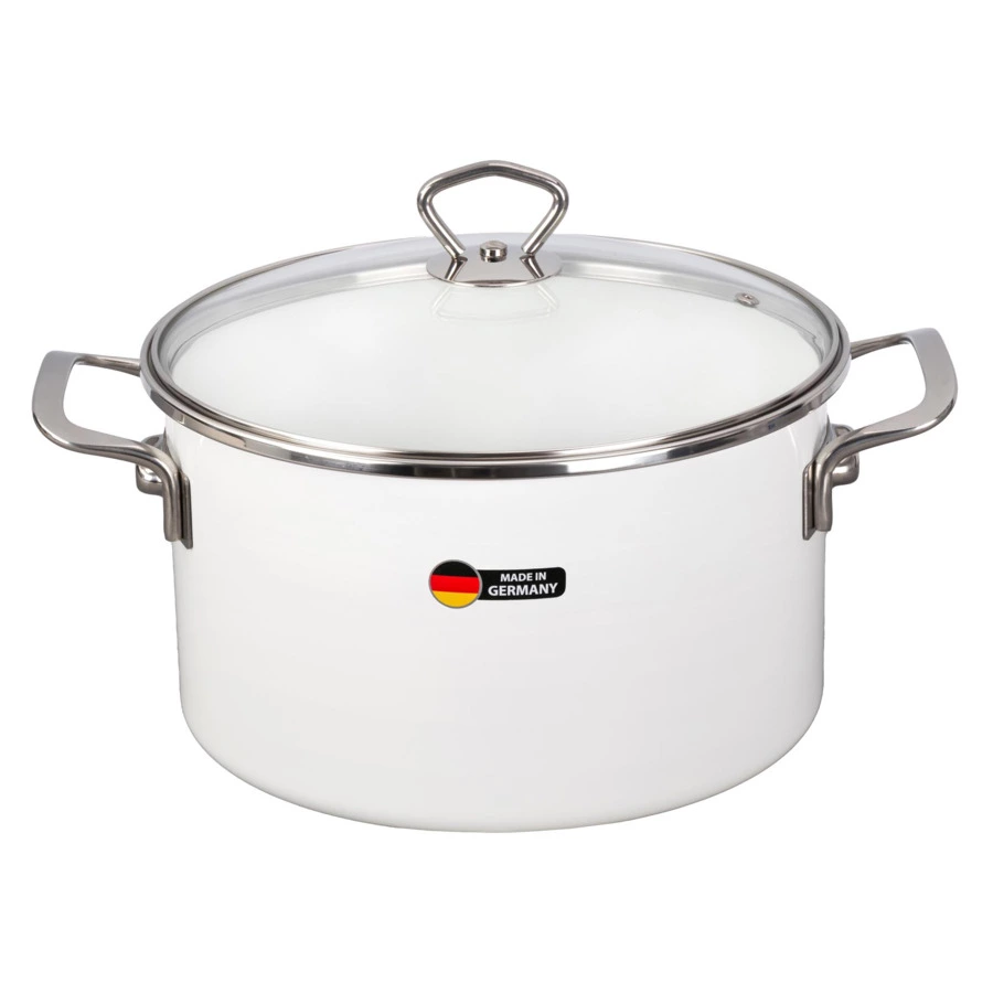 Кастрюля с крышкой Maisingers 6,1 л, сталь эмалированная, белая