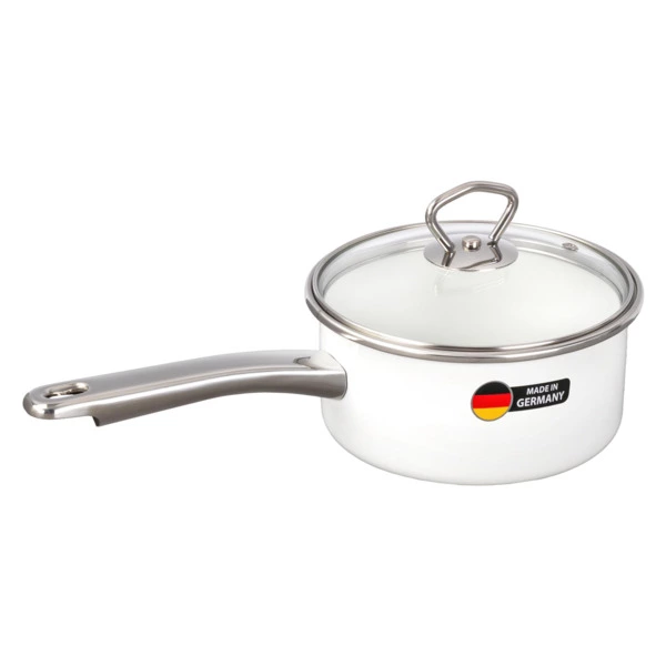 Ковш с крышкой Maisingers 1,4 л, сталь эмалированная, белый