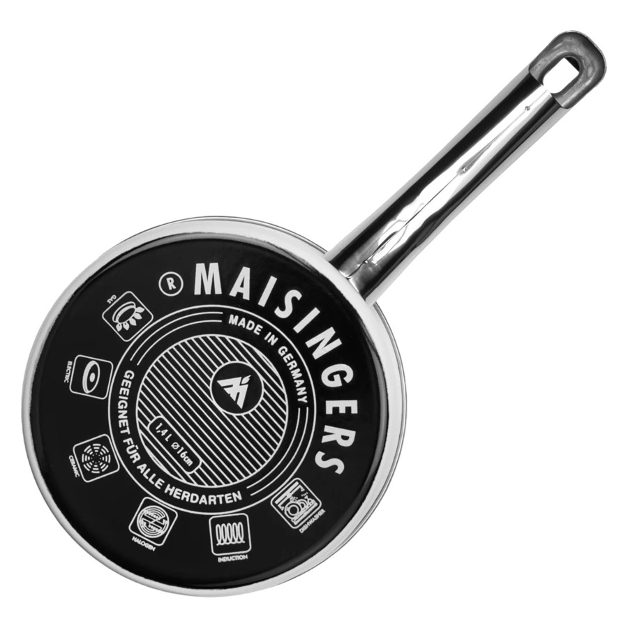 Ковш с крышкой Maisingers 1,4 л, сталь эмалированная, белый