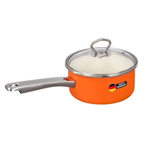 Ковш с крышкой Maisingers 1,4 л, сталь эмалированная, оранжевый